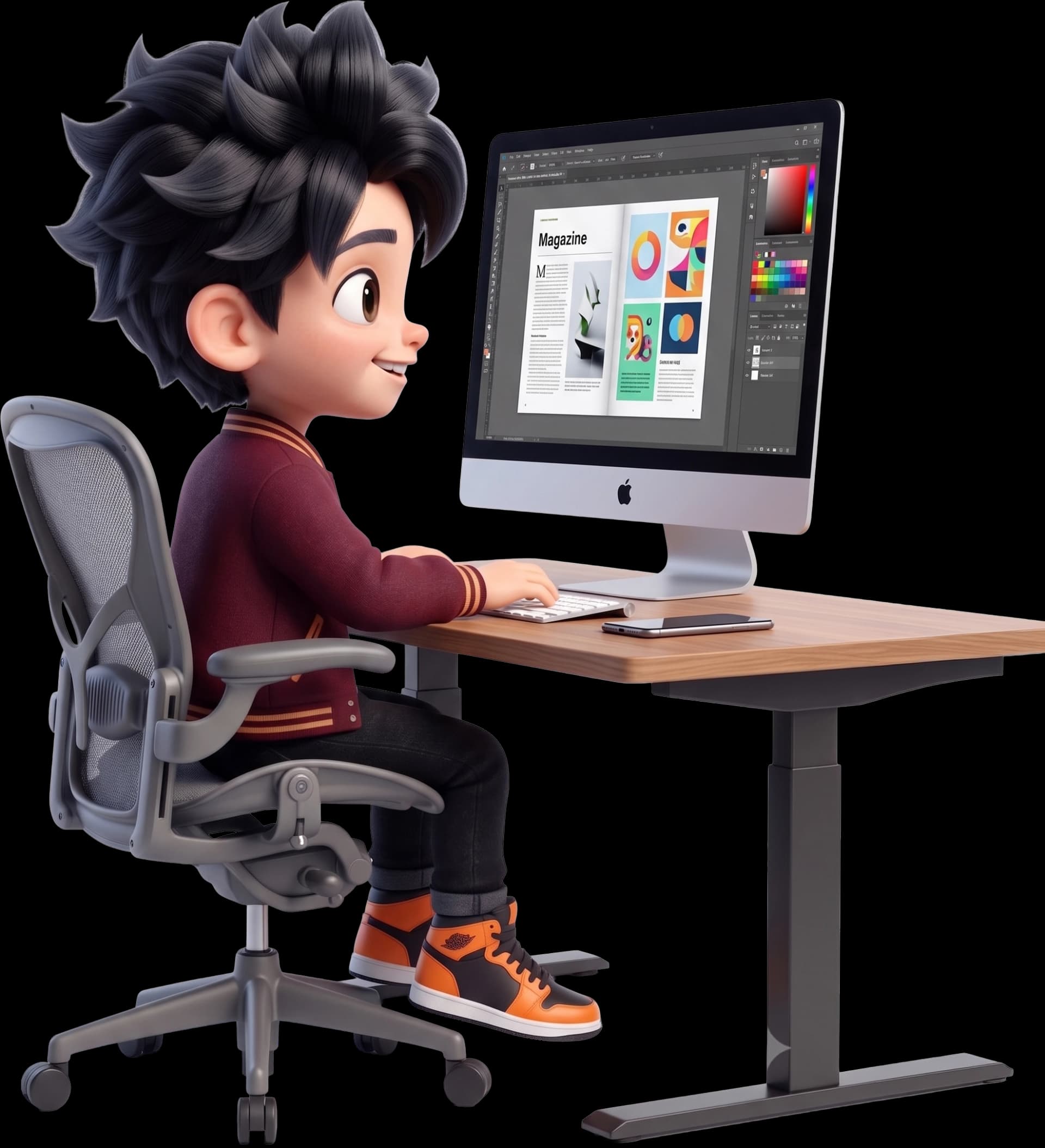 Mr POG at desk - Why Choose SPOG Print