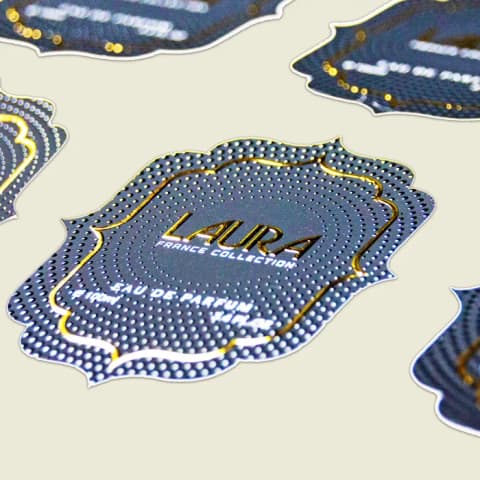Raised Shiny Foiled Stickers Packaging Uae